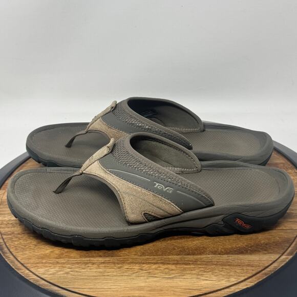 TEVA Pajaro Dune Leather Flip Flops Sandals S/N 1002432 Men's Size 13 - Picture 4 of 13